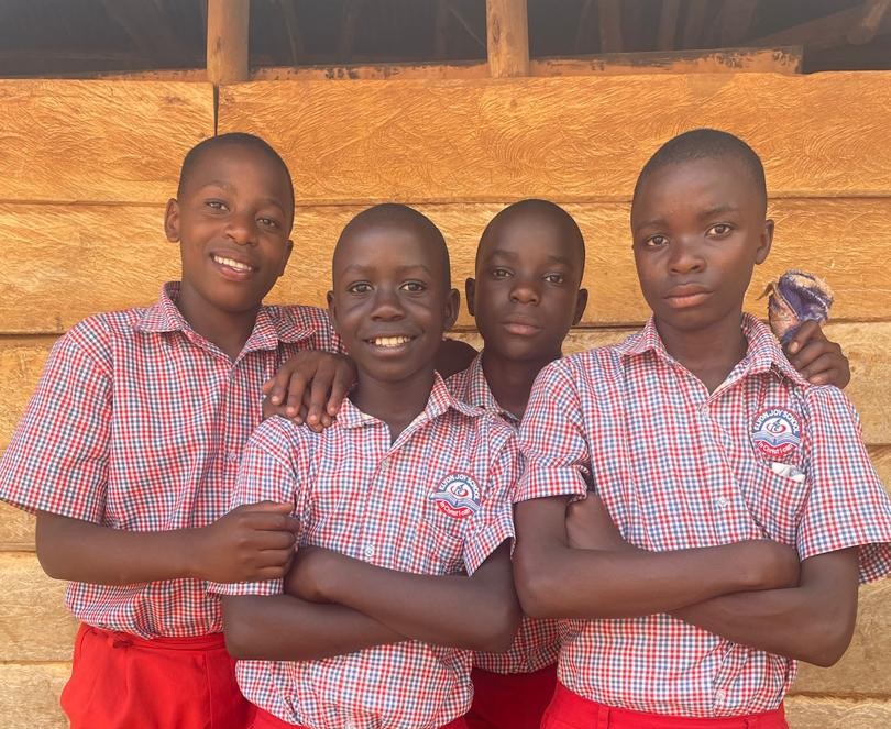 Children receiving free scholarships at Elyon Joy School